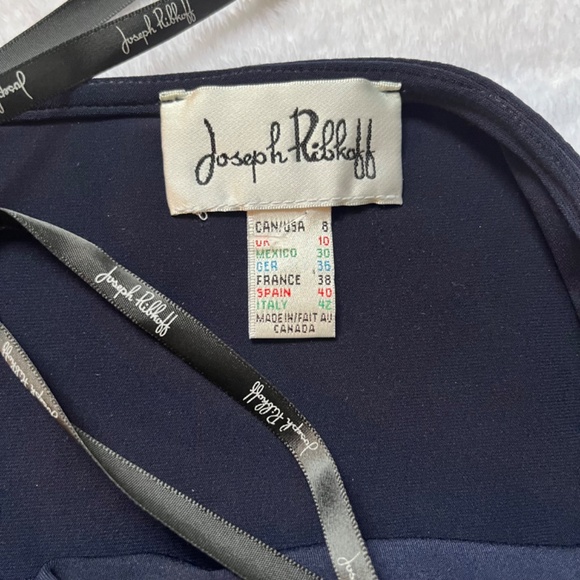 Navy Stretch Jersey Halter Neck Faux Wrap Marilyn Dress - Picture 8 of 12